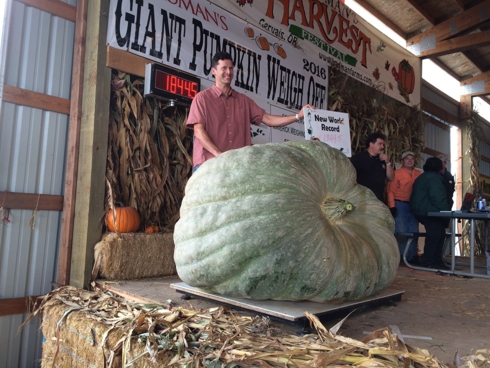 2016 - Scott Holub and his 1844.5 pound World Record Giant Squash!